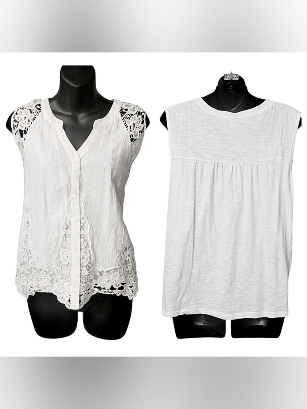 Vintage America Blues Lace Inset Top Sz XL